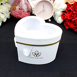 Çift Katlı Pencereli Kalp Kutu 15 cm Beyaz - 2