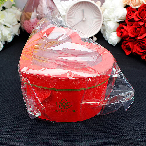 Çift Katlı Pencereli Kalp Kutu 15 cm Kırmızı - 3