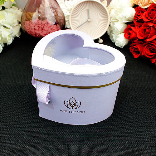 Çift Katlı Pencereli Kalp Kutu 15 cm Lila - Toptanalim (1)
