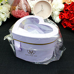 Çift Katlı Pencereli Kalp Kutu 15 cm Lila - 3