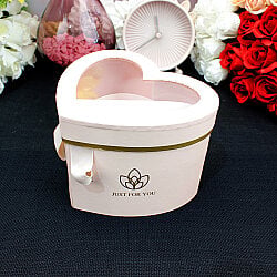 Çift Katlı Pencereli Kalp Kutu 15 cm Pembe - 2