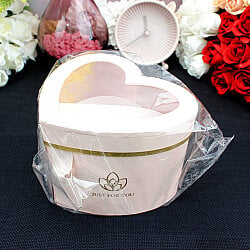 Çift Katlı Pencereli Kalp Kutu 15 cm Pembe - 3