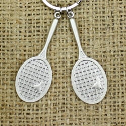 Çift Badminton Raket Metal Anahtarlık - 2