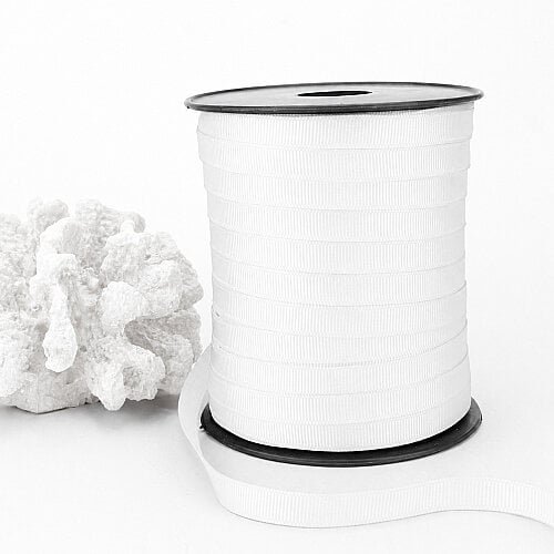 Çift Taraflı 1 cm Grogren Kurdele 250 Metre Makara Beyaz - Toptanalim