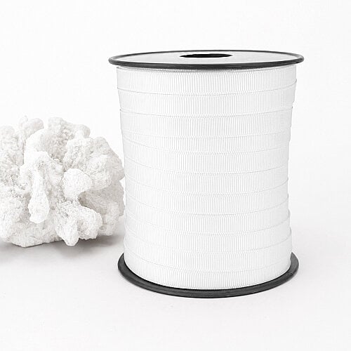 Çift Taraflı 1 cm Grogren Kurdele 250 Metre Makara Beyaz - 3