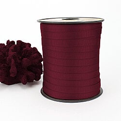 Çift Taraflı 1 cm Grogren Kurdele 250 Metre Makara Bordo - 3