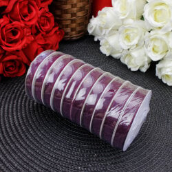 Çift Taraflı 1 cm 25 Metre Organze Kurdele Mürdüm - 3