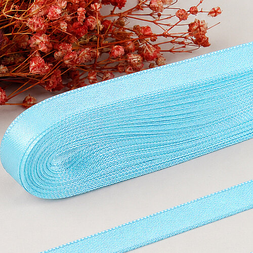 Çift Taraflı 1 cm Saten Kurdele 10 Metre Açık Mavi - Toptanalim (1)