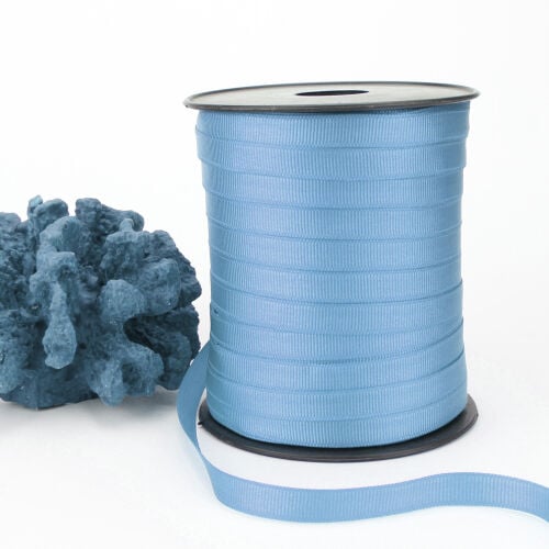 Çift Taraflı 1CM Grogren Kurdele Mavi 250 Metre Makara - Kare Dekor