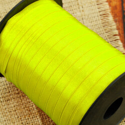 Çift Taraflı 1CM Saten Kurdele Sarı 250 Metre Makara - 2