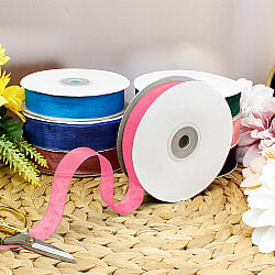 Çift Taraflı 2 cm 50 Metre Organze Kurdele Açık Pembe - 1