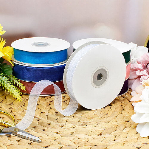 Çift Taraflı 2 cm 50 Metre Organze Kurdele Beyaz - Toptanalim