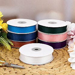 Çift Taraflı 2 cm 50 Metre Organze Kurdele Beyaz - 2