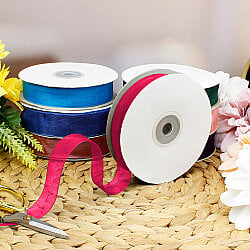 Çift Taraflı 2 cm 50 Metre Organze Kurdele Fuşya - 1