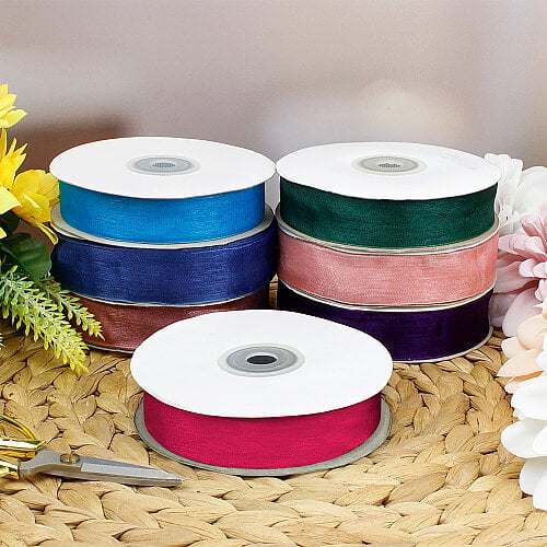 Çift Taraflı 2 cm 50 Metre Organze Kurdele Fuşya - Toptanalim (1)