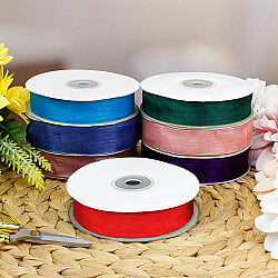 Çift Taraflı 2 cm 50 Metre Organze Kurdele Kırmızı - 2