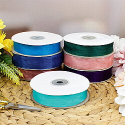 Çift Taraflı 2 cm 50 Metre Organze Kurdele Mavi - 2