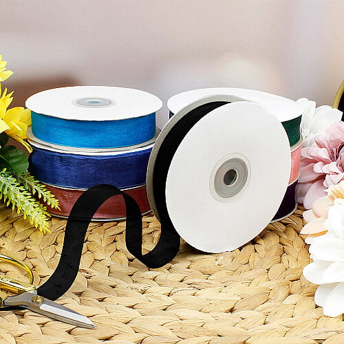 Çift Taraflı 2 cm 50 Metre Organze Kurdele Siyah - Toptanalim
