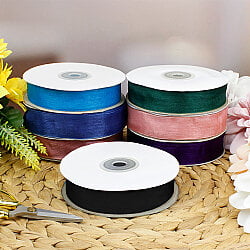 Çift Taraflı 2 cm 50 Metre Organze Kurdele Siyah - 2