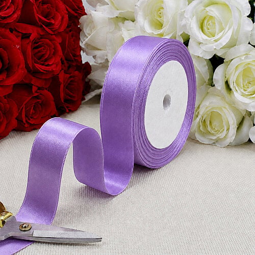 Çift Taraflı 2,5 cm Saten Kurdele Lila 22 Metre - Toptanalim