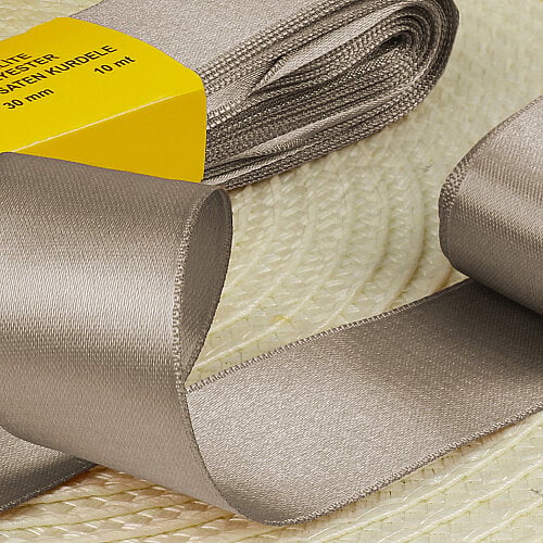Çift Taraflı 3 Cm Saten Kurdele 10 Metre Vizon Gri - Toptanalim (1)