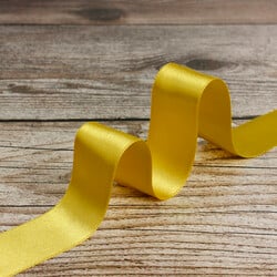 Çift Taraflı 3 Cm Saten Kurdele Açık Gold - 2
