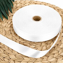 Çift Taraflı 3CM Saten Kurdele Beyaz 100 Metre Bobin - 1