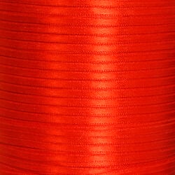 Çift Taraflı 3mm Saten Kurdele Kırmızı 750 Metre Makara - 2