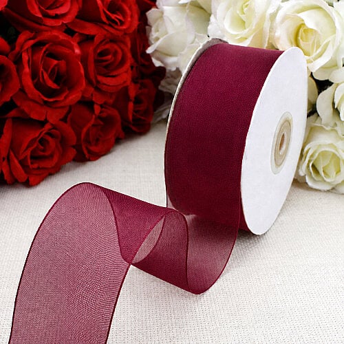  Çift Taraflı 4 cm Organze Kurdele Mürdüm 50 Metre - Toptanalim