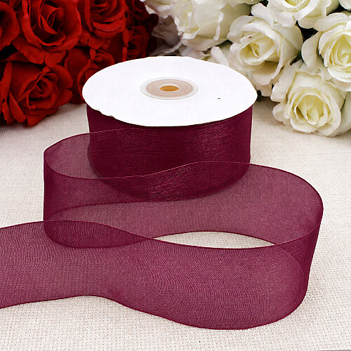  Çift Taraflı 4 cm Organze Kurdele Mürdüm 50 Metre - Toptanalim (1)