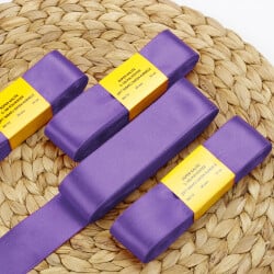 Çift Taraflı 4CM Saten Kurdele Lila 10 Metre - 1