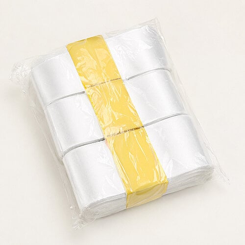 Çift Taraflı 66 cm Saten Kurdele 10 Metre Beyaz - Platin Gift (1)