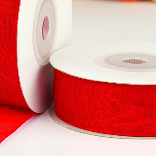 Çift Taraflı 2 Cm 25 Metre Organze Kurdele Kırmızı - Toptanalim (1)