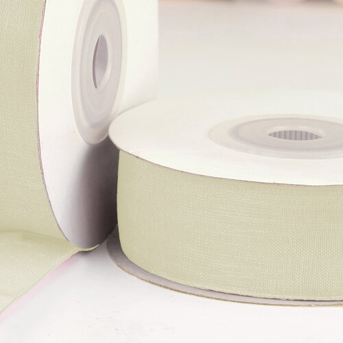 Çift Taraflı 2 Cm 25 Metre Organze Kurdele Krem - Toptanalim (1)
