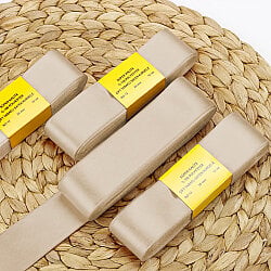 Çift Taraflı Saten Kurdele 4 cm 10 Metre Ekru - 1