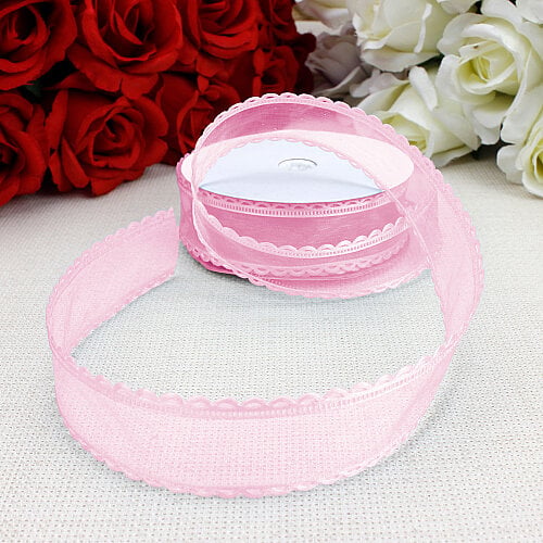 Dantel Kenarlı Kurdele 2,5 cm Bebe Pembe 9 Metre - Toptanalim