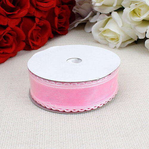 Dantel Kenarlı Kurdele 2,5 cm Bebe Pembe 9 Metre - Toptanalim (1)