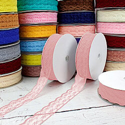 Dantel Şerit Kurdele 2 cm 25 Metre Pudra - 1