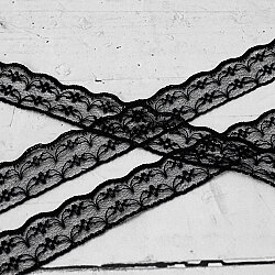 Dantel Şerit Kurdele 2 cm 25 Metre Siyah - 3