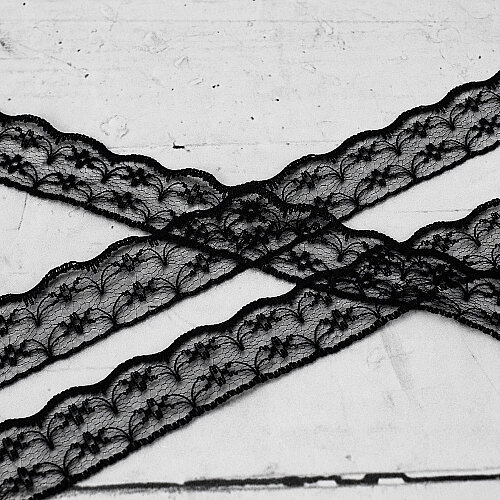 Dantel Şerit Kurdele 2 cm 25 Metre Siyah - 3