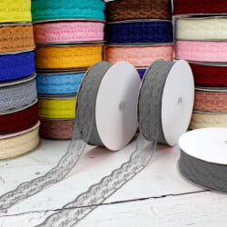 Dantel Şerit Kurdele 2CM Gri 25 metre - 1