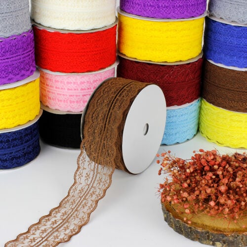 Dantel Şerit Kurdele 4CM Kahverengi 25 metre - 1