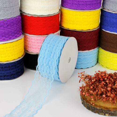 Dantel Şerit Kurdele 4CM Mavi 25 metre - 1