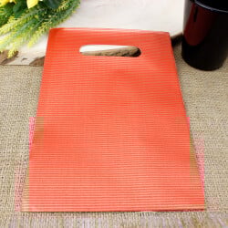 Desenli Hediyelik El Geçme Poşeti 12x17CM Kırmızı 50'li Paket - 1