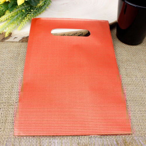 Desenli Hediyelik El Geçme Poşeti 12x17CM Kırmızı 50'li Paket - 1