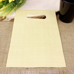 Desenli Hediyelik El Geçme Poşeti 12x20CM Krem 50'li Paket - 1