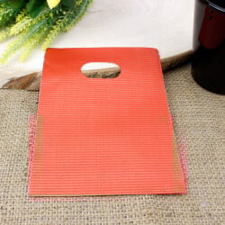 Desenli Hediyelik El Geçme Poşeti 17x25CM Kırmızı 50'li Paket - 1