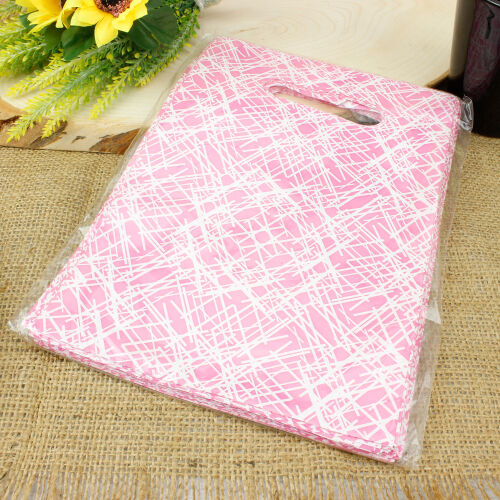Desenli Hediyelik El Geçme Poşeti 17x25CM Pembe 50'li Paket - 2