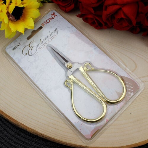 Desenli Vintage Makas Gold - 3