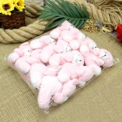 Dev Peluş Ayıcık Anahtarlık Pembe 12'li Paket - 2